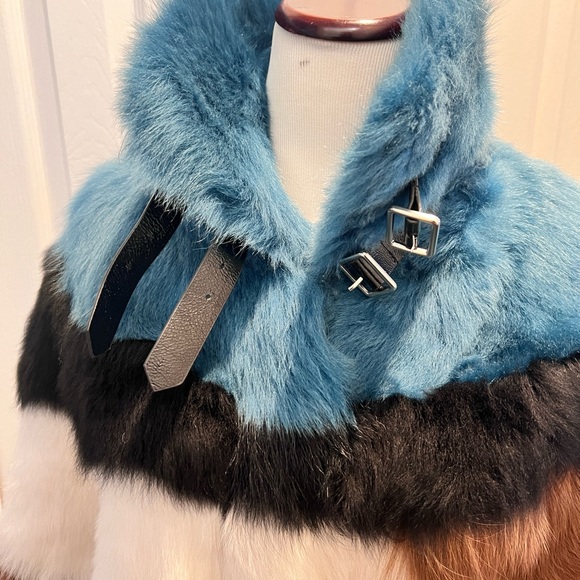 Multicolor Striped Shearling Coat, size S/M - Picture 5 of 9